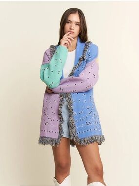 Paisley print cardigan